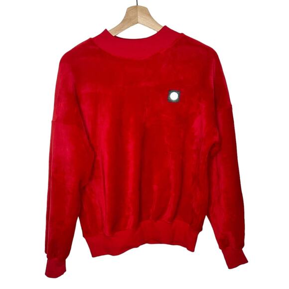 Milan Velvet Soft Red Crewneck Sweatshirt Medium To Large - Picture 1 of 5